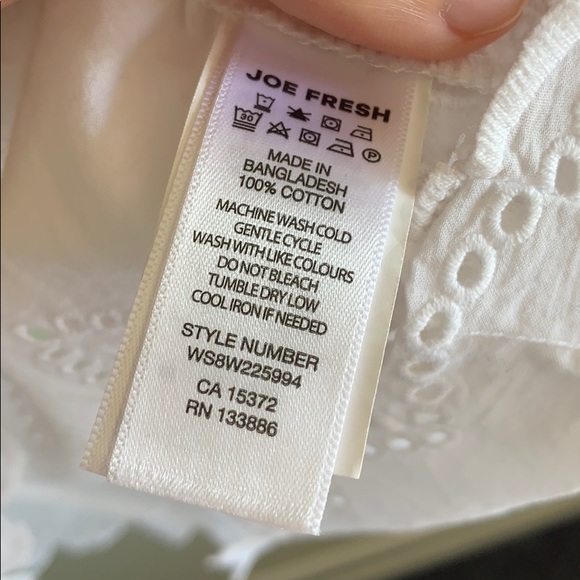 Never Worn White Cotton Tunic with Eyelet Design - Picture 6 of 6